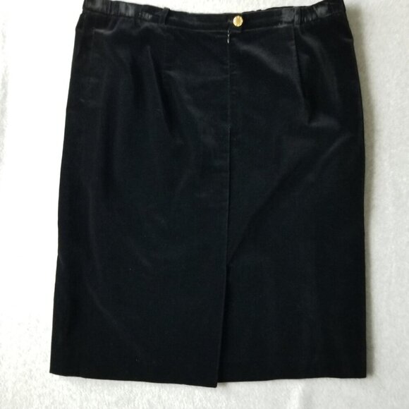 Vintage Givenchy En Plus 20W Womens A-Line Midi Velvet Skirt Goth WitchySplit - Picture 2 of 14